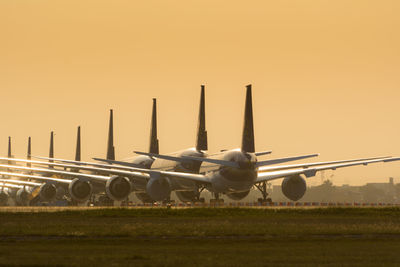 Grounded airplanes due to covid-19 pandemic.