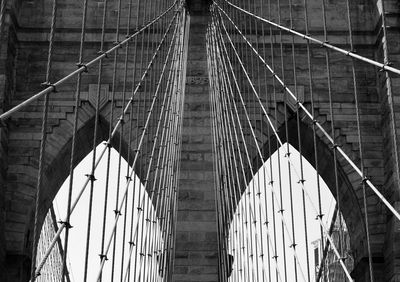 Low angle view of suspension bridge