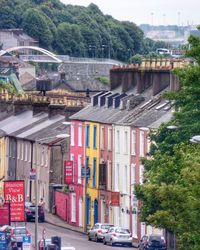 Colorful buildings in city