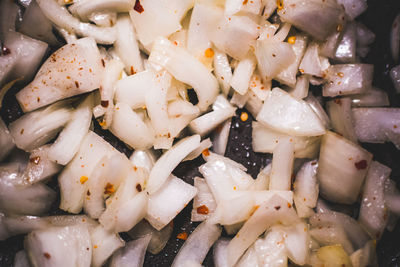 Full frame shot of sauteed onions