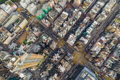 Aerial view of modern buildings in city