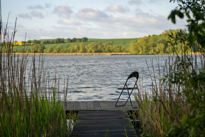 Scenic view of lake seeburger see in lower saxony against sky - make a break and enjoy the view