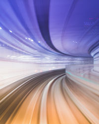 Light trails in tunnel