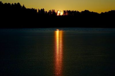 Scenic view of sunset over sea