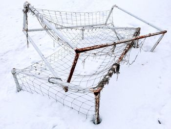 Goal post on snow