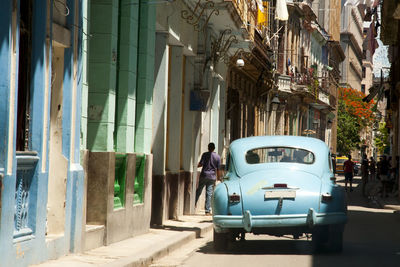 People on street in city