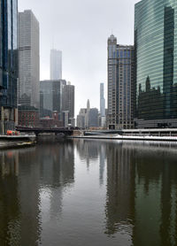 Reflection of buildings in water