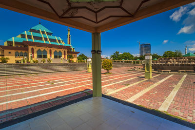 View of historical building against blue sky