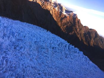 Scenic view of mountain during winter