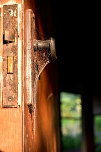 Close-up of wooden door