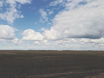 Scenic view of landscape against cloudy sky
