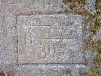 Close-up of text on wall