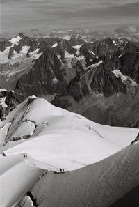 Aerial view of mountain range