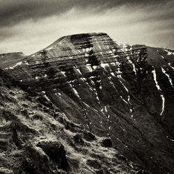 Low angle view of mountain against sky