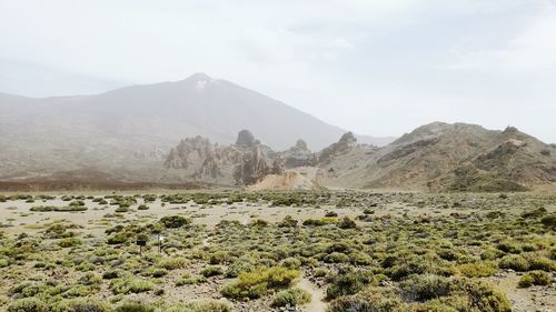 Scenic view of mountains against sky