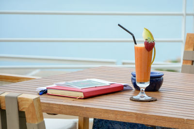 Close-up of books on table