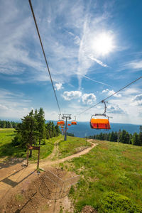 View of traffic on road against sky