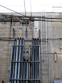 Clothes hanging on cable