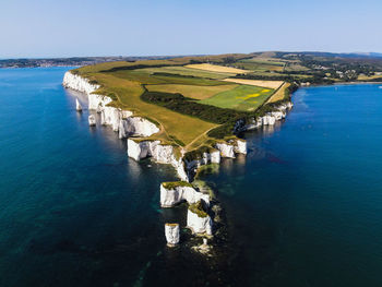 High angle view of sea against sky
