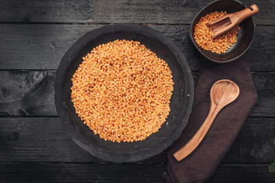 High angle view of food on table