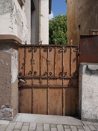 Closed door of old building