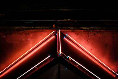 Illuminated red railing
