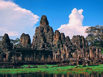 Panoramic view of temple against cloudy sky