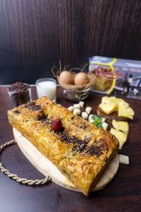 Close-up of food on table