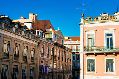 Low angle view of buildings in city