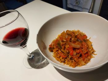 Close-up of food served in plate