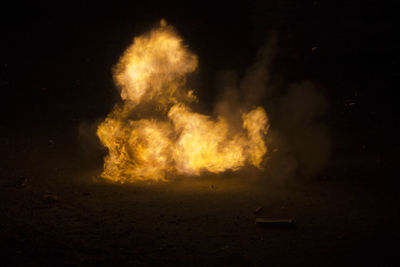 Firework display at night