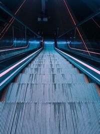 High angle view of escalator