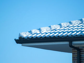 Low angle view of built structure against blue sky