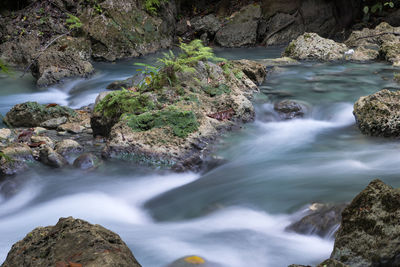 Stream flowing through rocks