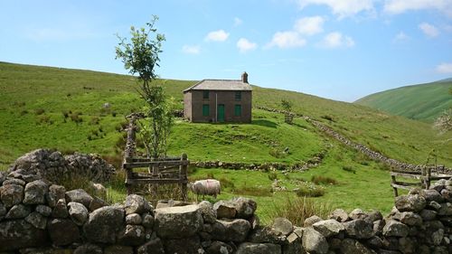 Built structure on countryside landscape