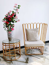 Empty chairs and table at home