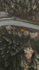High angle view of car on road