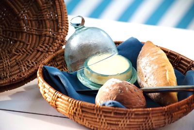 Close-up of food on table