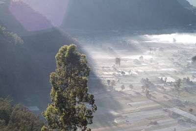 High angle view of townscape against sky