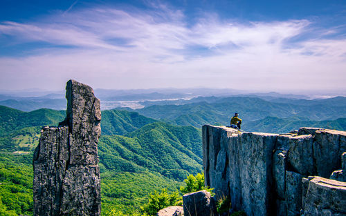 Adventure hiking journey to mudeungsan national park, gwangju, south korea.