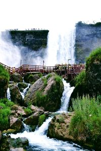 Scenic view of waterfall