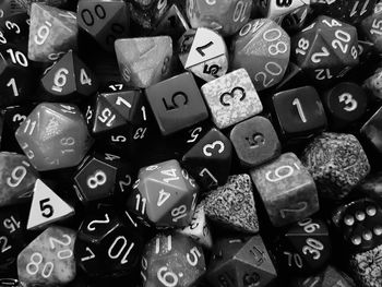 Full frame shot of dices