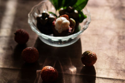 Close-up of food on table