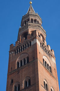 Low angle view of historic building against clear sky