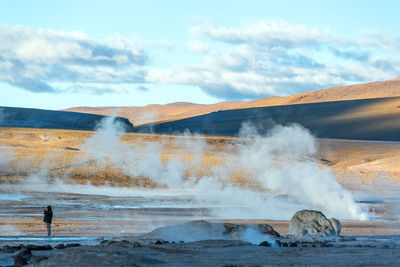 Geyser on desert