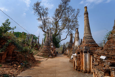 Panoramic view of temple against sky