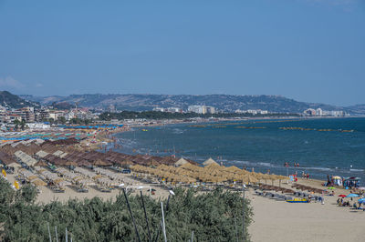 Panorama of the beach of pescara with montesilvano in backgroud