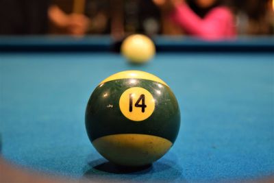 Close-up of ball on table