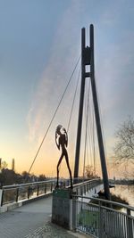 View of suspension bridge in sea