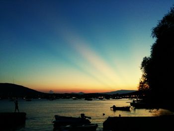 View of calm sea at sunset